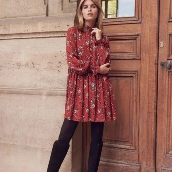 Sezane Olivia folk tomette print dress Size 38 - Picture 1 of 6